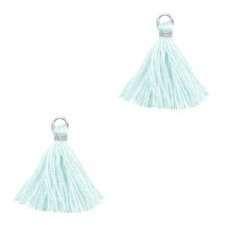 Quaste Ibiza Style 1.5cm Silver-bleached aqua